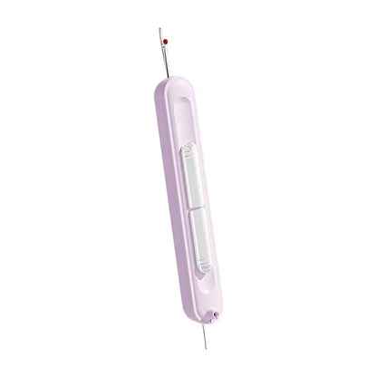 Portable Sewing Needle Threader with Built in Cutter