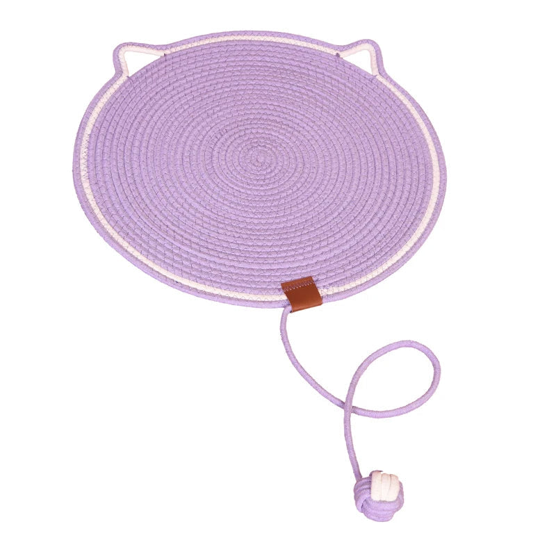 Natural Fiber Cat Scratcher with Toy Ball