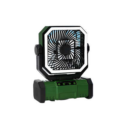 Portable Outdoor Fan with LED Light and Long Battery Life