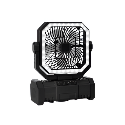 Portable Outdoor Fan with LED Light and Long Battery Life