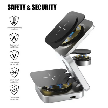Compact 3-in-1 Wireless Charging Pad for Phone & Earbuds