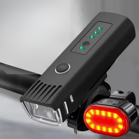 Bright LED Bicycle Front and Rear Safety Light Set - Hehif