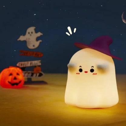 Spooky Pumpkin and Ghost Table Lamp