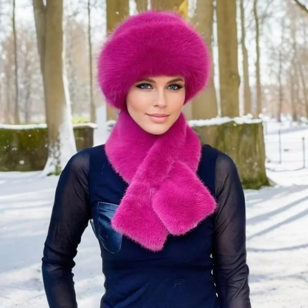 Soft Warm Beanie and Scarf Set for Ladies