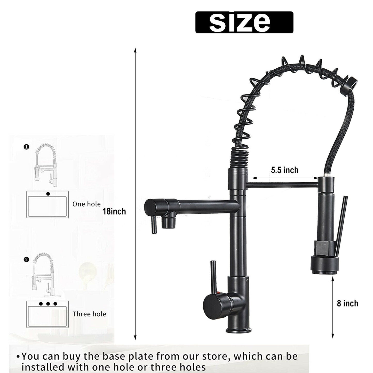Sleek Black Kitchen Faucet Spray Nozzle