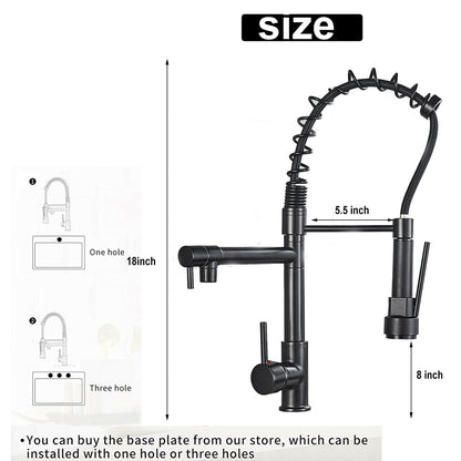 Sleek Black Kitchen Faucet Spray Nozzle