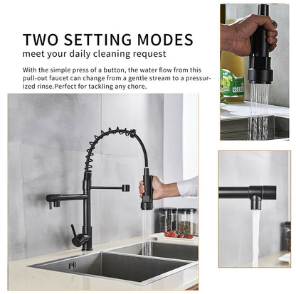 Sleek Black Kitchen Faucet Spray Nozzle
