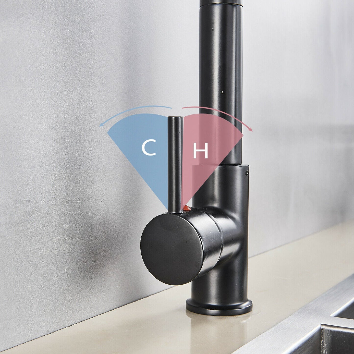 Sleek Black Kitchen Faucet Spray Nozzle