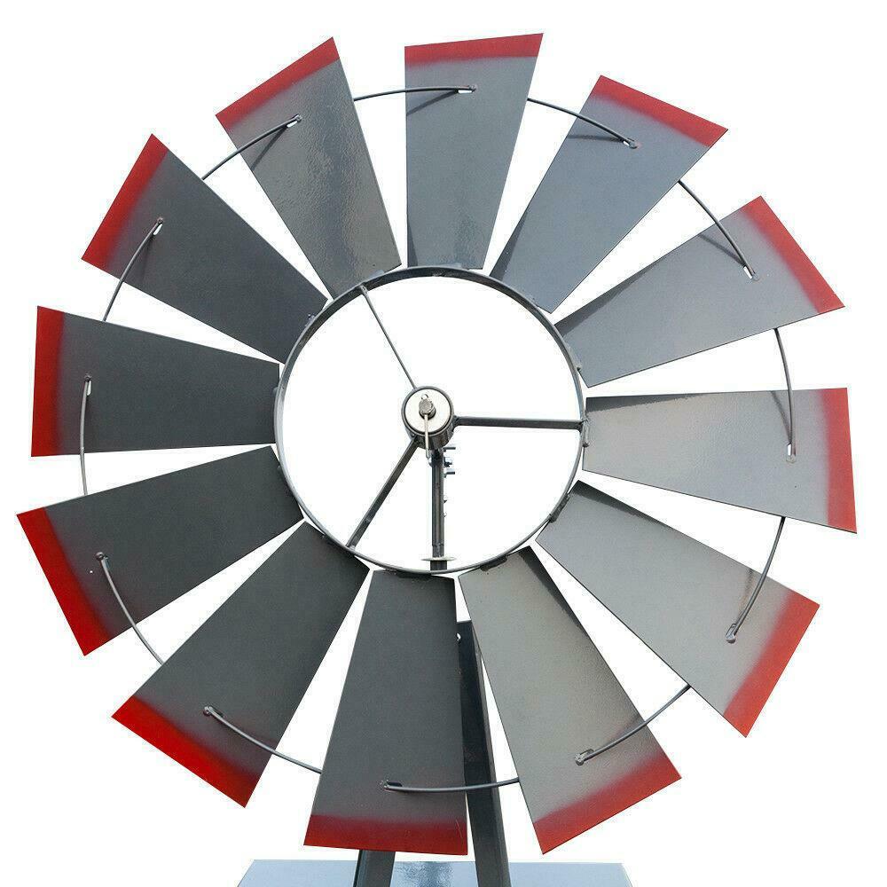 Large 8FT Outdoor Metal Windmill Garden Decor