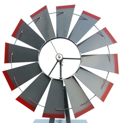 Large 8FT Outdoor Metal Windmill Garden Decor