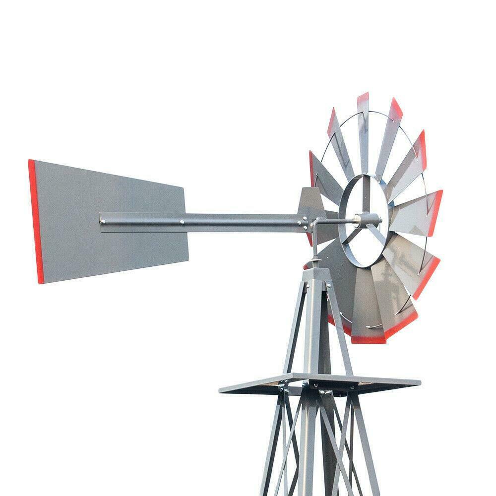 Large 8FT Outdoor Metal Windmill Garden Decor