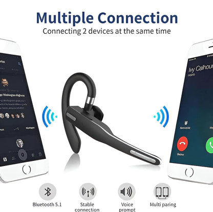Wireless Bluetooth Trucker Headset with Dual Mics