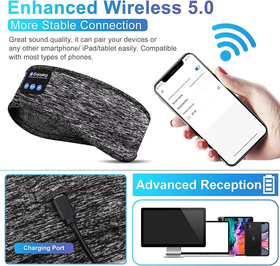 Comfortable Sleep Sports Headband Headphones