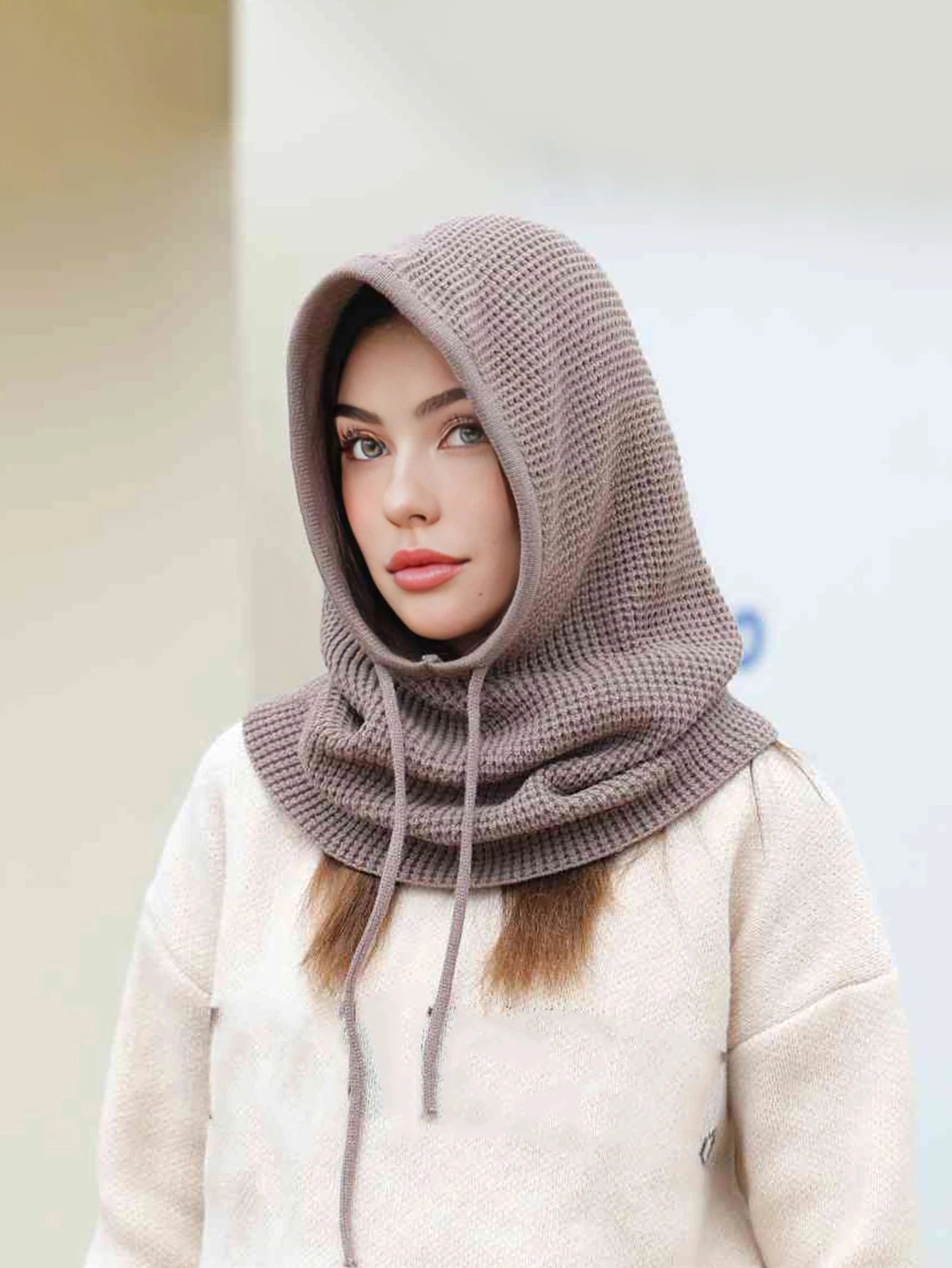 Warm Beanie and Neck Warmer Hood - Hehif