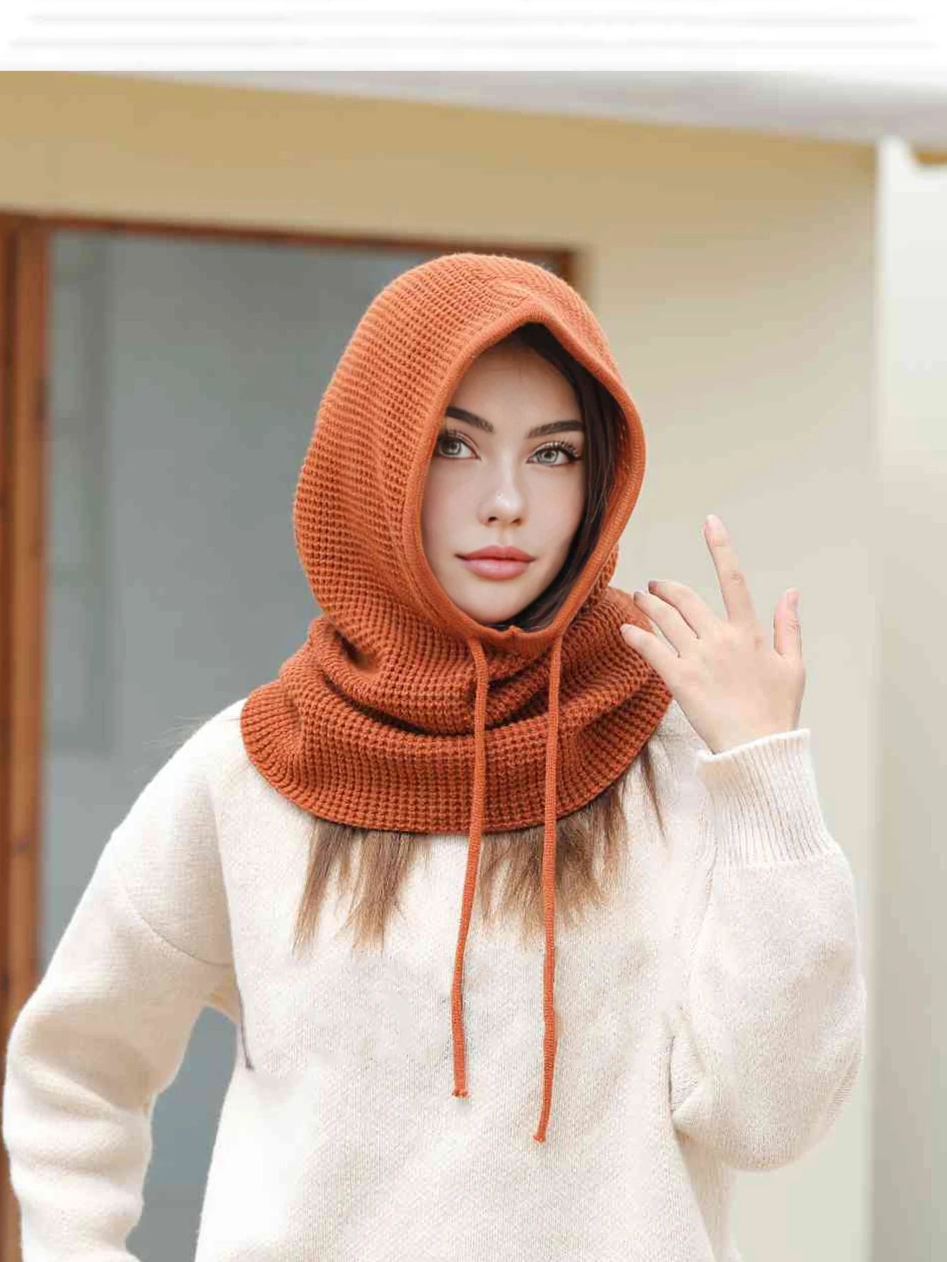 Warm Beanie and Neck Warmer Hood