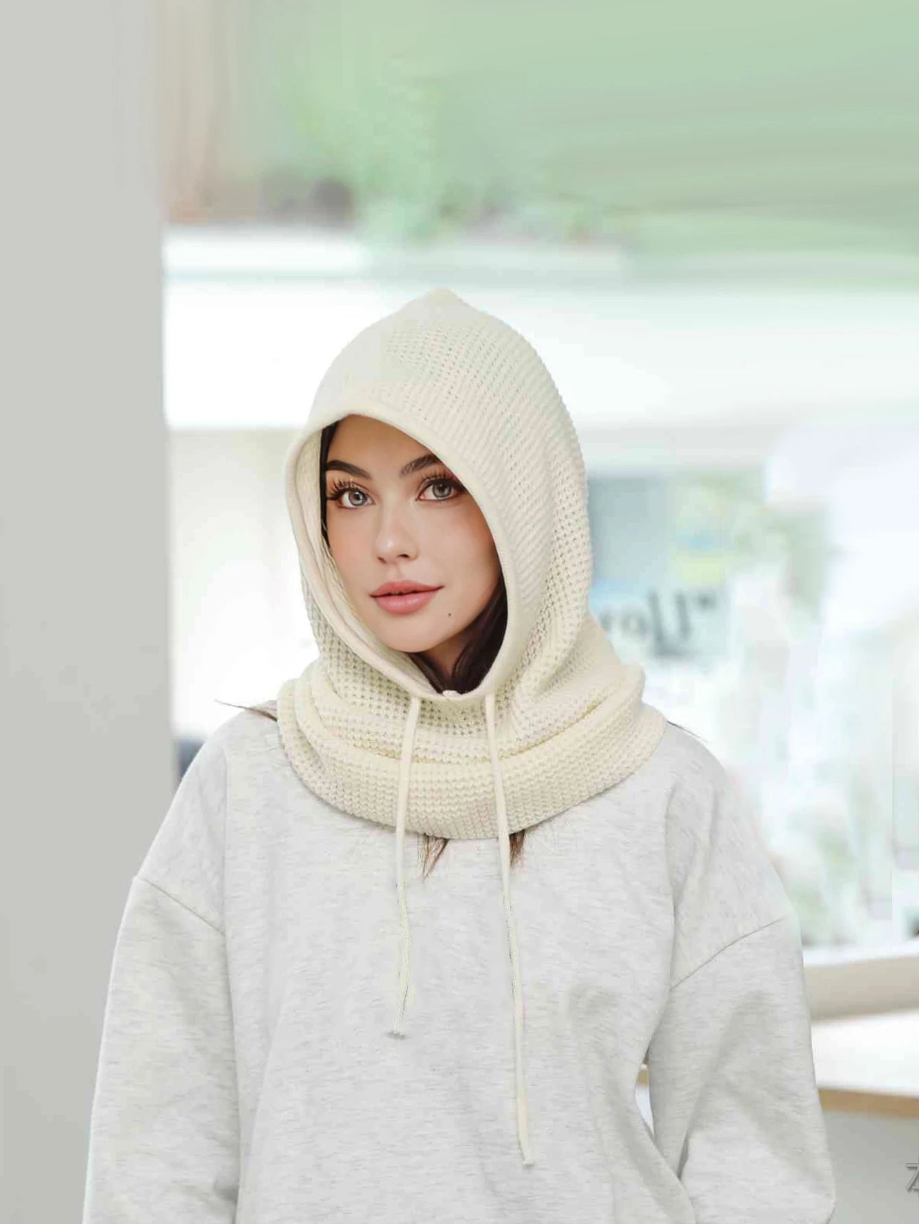 Warm Beanie and Neck Warmer Hood