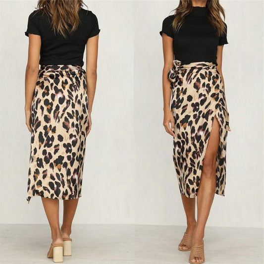 Animal Print Mini Skirt - Hehif