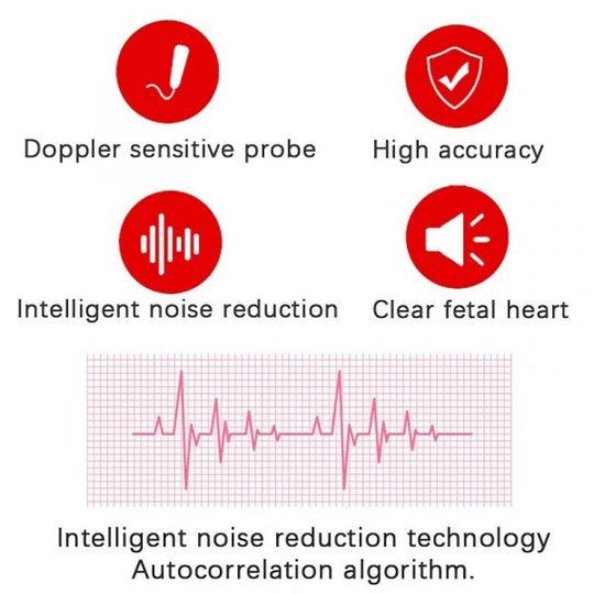 Portable Baby Heartbeat Monitor Fetal Doppler Detector