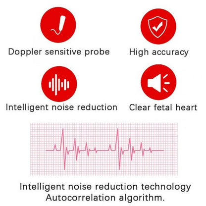 Portable Baby Heartbeat Monitor Fetal Doppler Detector