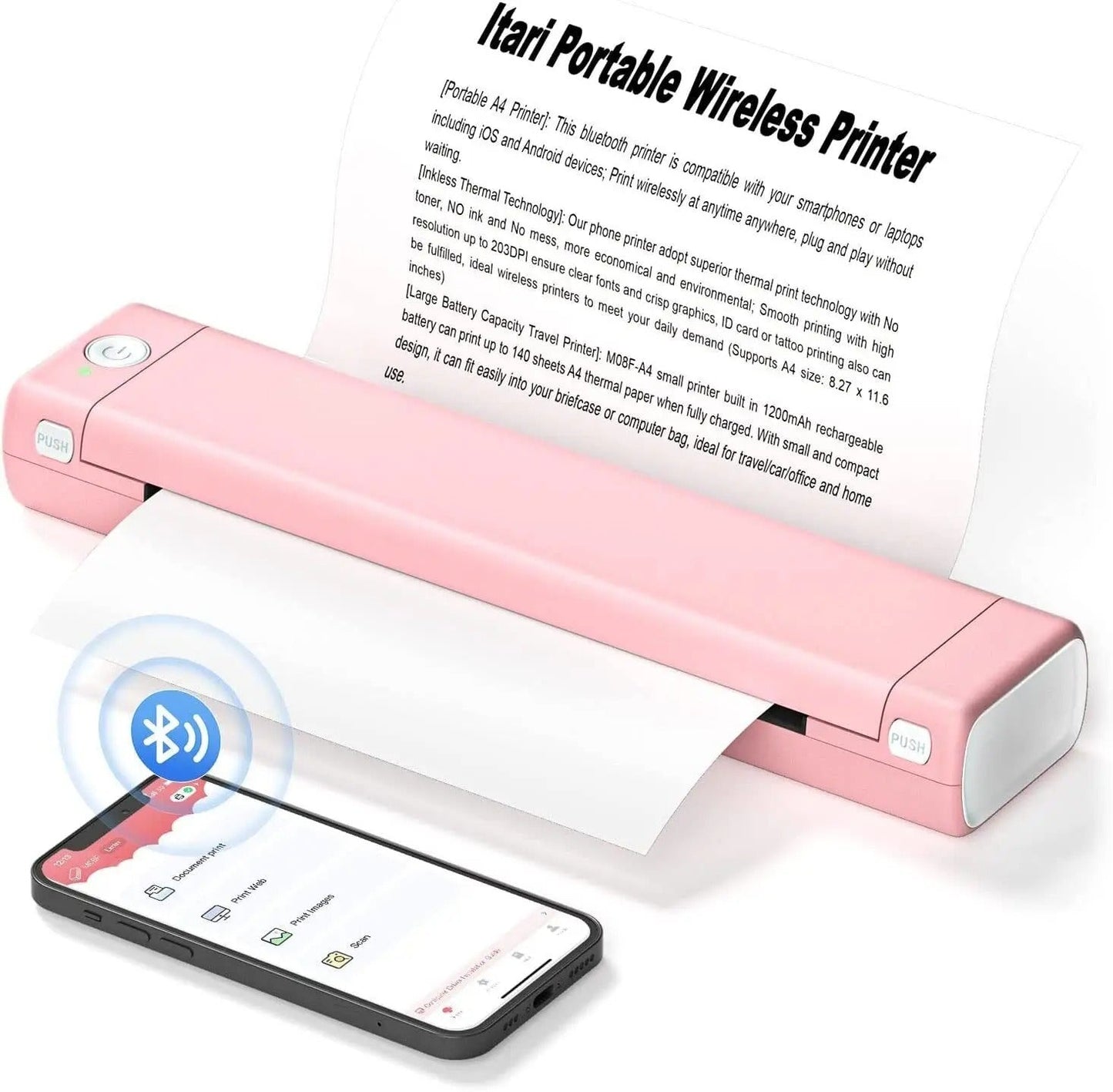 Portable Mobile Thermal Printer for Android and iOS Devices