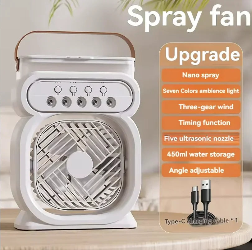 Compact AC Unit with LED Light and Humidifier Function