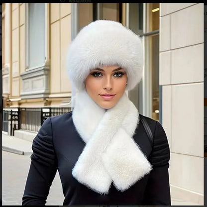 Soft Warm Beanie and Scarf Set for Ladies